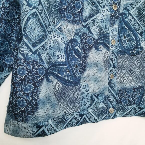 Samantha's Style Shoppe Jacket Blue Colors Button Up Lng Slve Flap Pockets Sz 1X - Picture 4 of 8